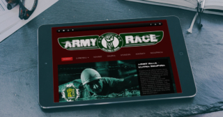 Adrenalínový beh - ARMY RACE 2015 mockup na tablete