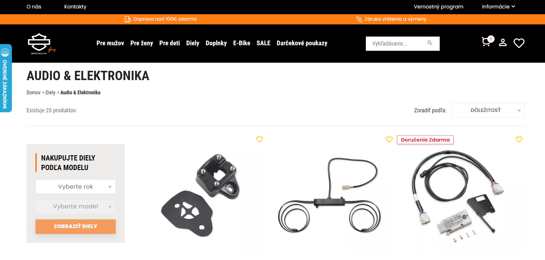 Snímka obrazovky Vyhľadávanie podľa modelu HD Bratislava.