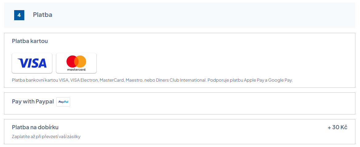 vyobrazené spôsoby platby na Solapoint.cz